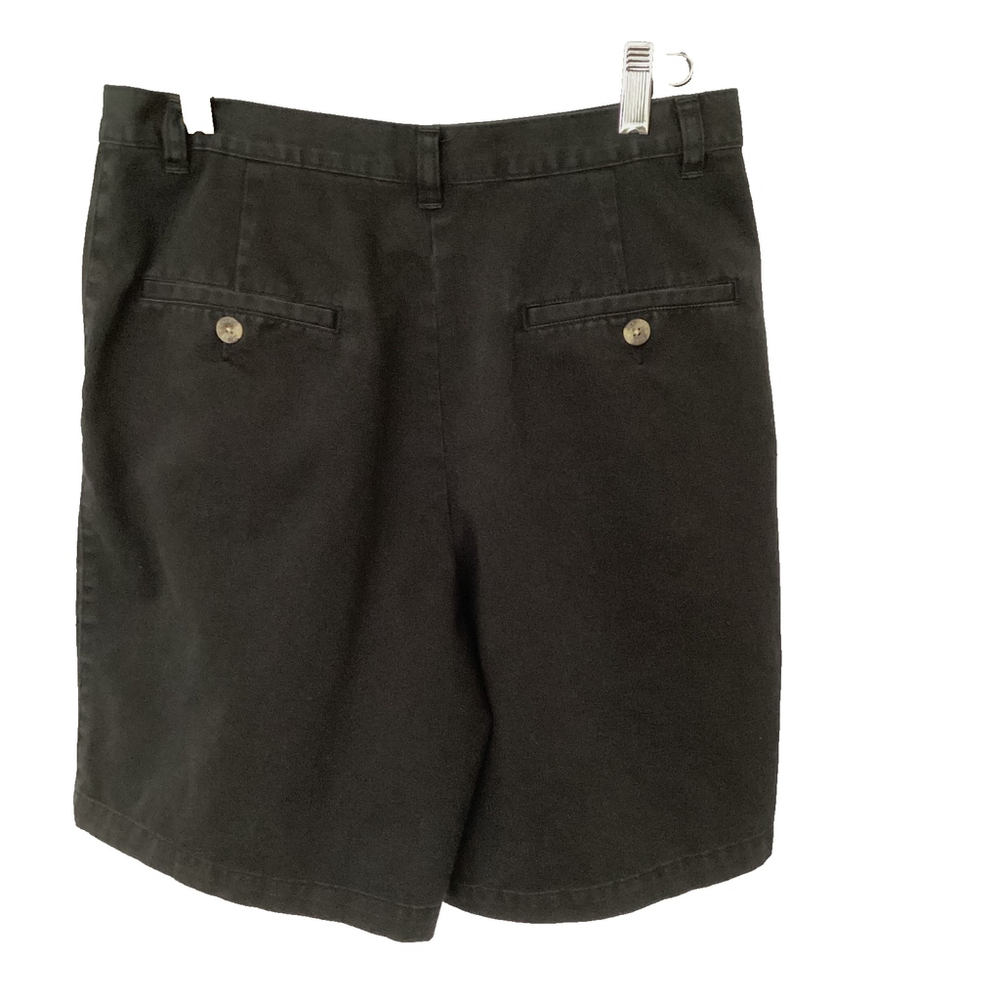 Charter Club Vintage Black Cotton Shorts High Waisted Pleated Size 10 - Picture 3 of 6
